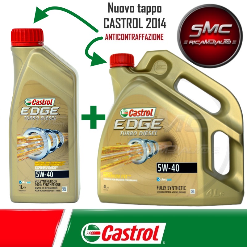 Kit Olio Motore Castrol Edge Td Fst 5W40 5 Ricambi Auto SMC